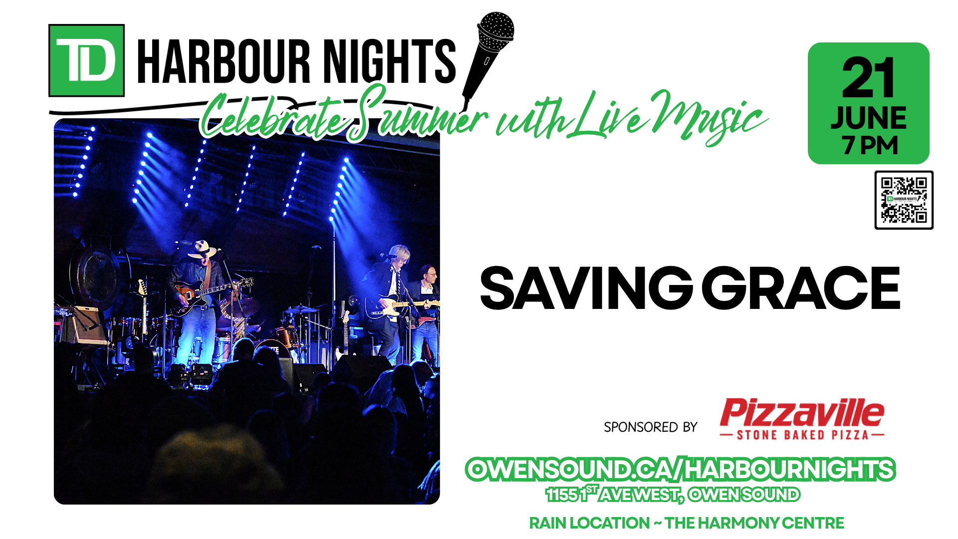 Event image TD Harbour Nights presents Saving Grace in partnership with Pizzaville
